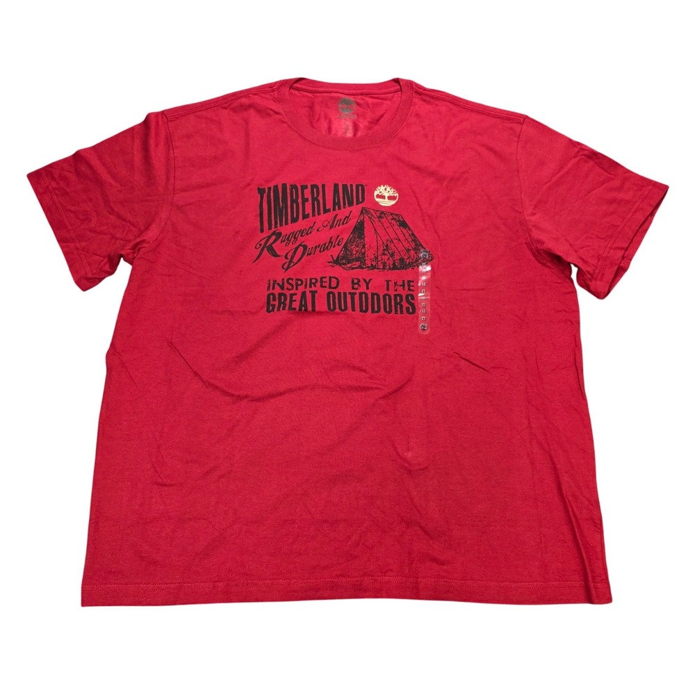 Timberland Graphic T-Shirt Men's Size XL Red Rugged & Durable Great Outdoors NWT